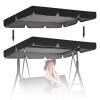 Replacement Canopy for Hollywood Swing, 164 x 114 cm, UV-Resistant Shade for 2–3-Seat Outdoor Swing, Easy Assembly, Black (Size: 190 x 132 x 15 cm) view 1