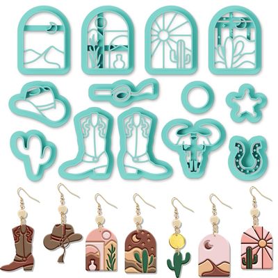ORIGACH 13 Pcs Polymer Clay Cutters - Western Cowboy Design