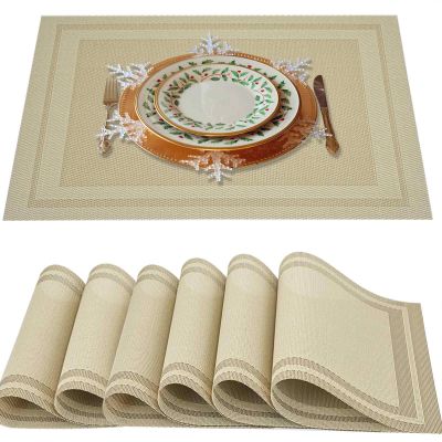 Heat-Resistant Placemats, 30.5 x 45.7 cm, Non-Slip, Washable, PVC Table Mat