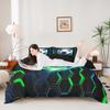 Manfei Soccer Ball Bedding Set, Full Size, Black and Green, Duvet Cover with 2 Pillowcases view 4