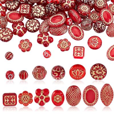 AHANDMAKER 104 Pcs Vintage Acrylic Beads