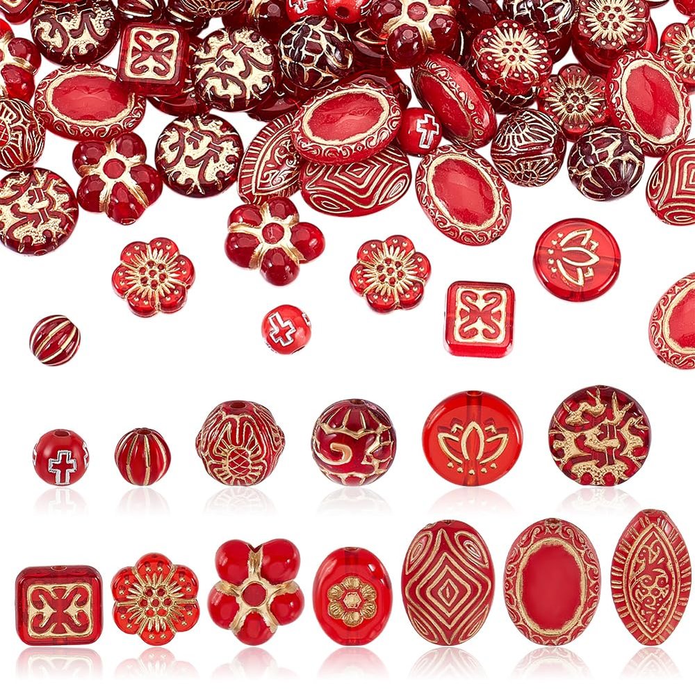 AHANDMAKER 104 Pcs Vintage Acrylic Beads