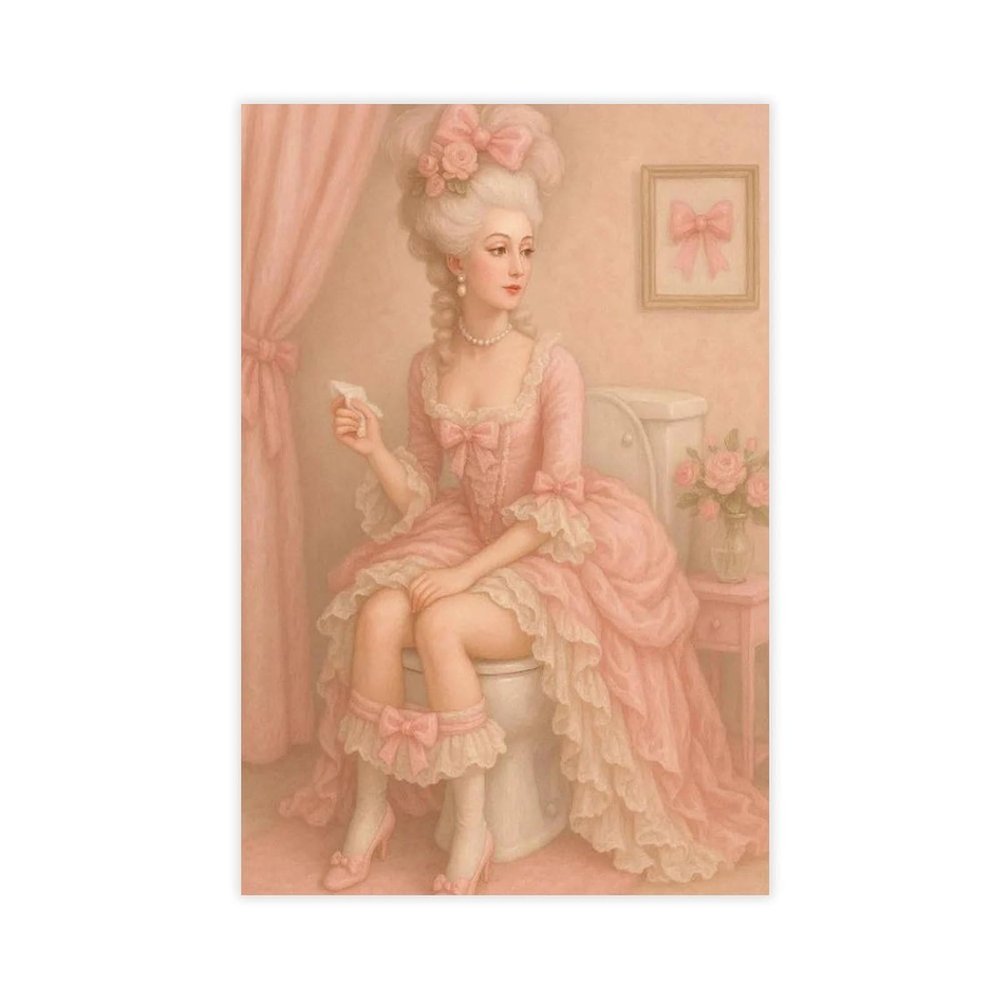 BNCEDJK Marie Antoinette Bathroom Canvas Poster, 30 x 45 cm