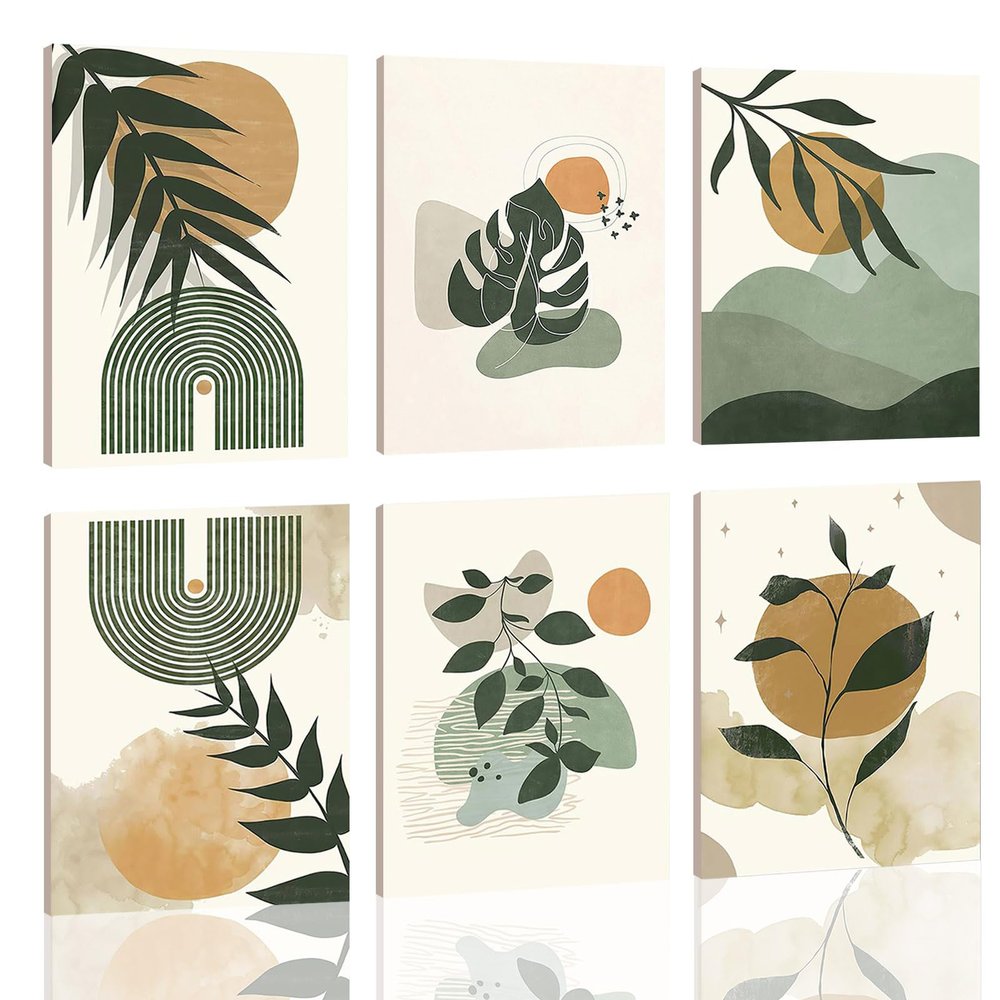 Mulaibdin 6-Piece Canvas Art Set Green