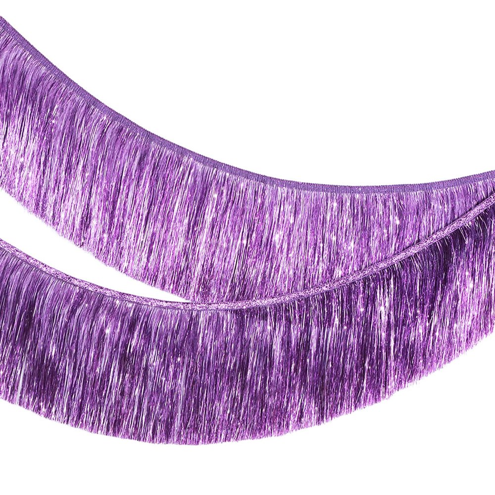 MOMAHUA Metallic Foil Fringe Garland Purple, 20x200cm