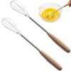 Mini Whisk Set, 8-Inch Stainless Steel with Wooden Handle, 2pcs view 1