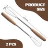 Mini Whisk Set, 8-Inch Stainless Steel with Wooden Handle, 2pcs view 3