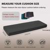 5 cm Thick Garden Chair Seat Cushion Cover, Waterproof Linen Replacement Cover with Zipper, Gray, 140 x 45 x 5 cm view 2