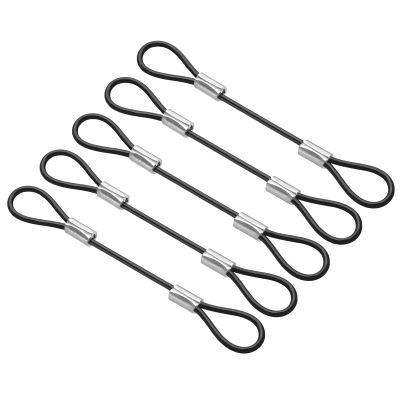 PATIKIL 10 cm Long Cable Lock, 2 mm Dia. Stainless Steel Wire Rope, 5 pcs.