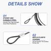 PATIKIL 10 cm Long Cable Lock, 2 mm Dia. Stainless Steel Wire Rope, 5 pcs. view 3