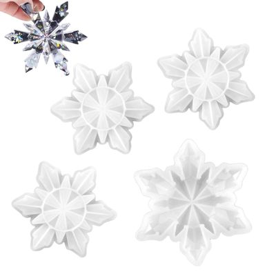 Lyivisk 4Pcs Snowflake Silicone Molds for Christmas