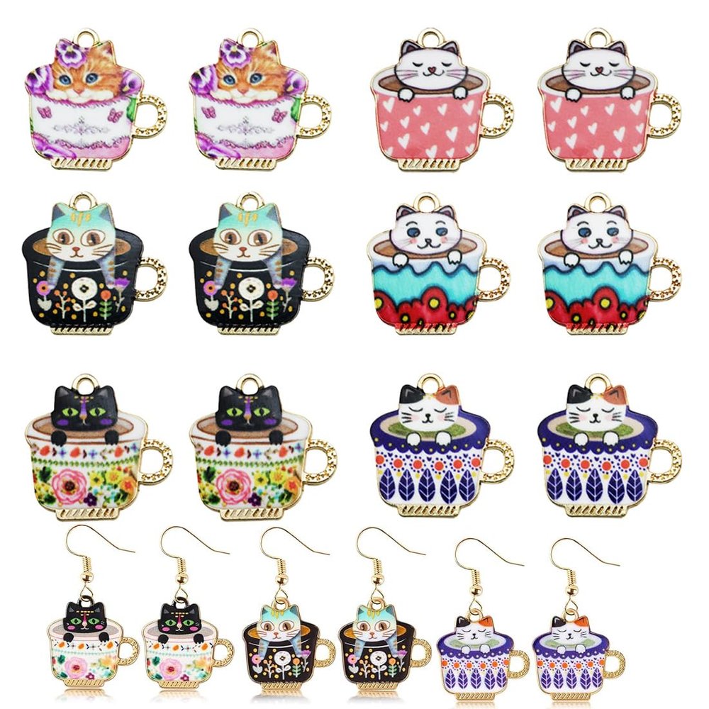 GHPKOTW 12 Cat Charms Set
