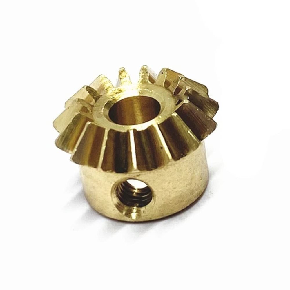 VAYEODEYU Bevel Gears, 0.8 Module, 15 Teeth, Copper-Steel, 90-Degree, 3–6.35 mm Bore, Multi-Size Pack