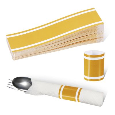 100 Self-Adhesive Gold Napkin Rings