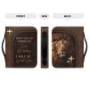 Tutolipy Bible Cover for Men, Lion Design with Carry Handle view 3