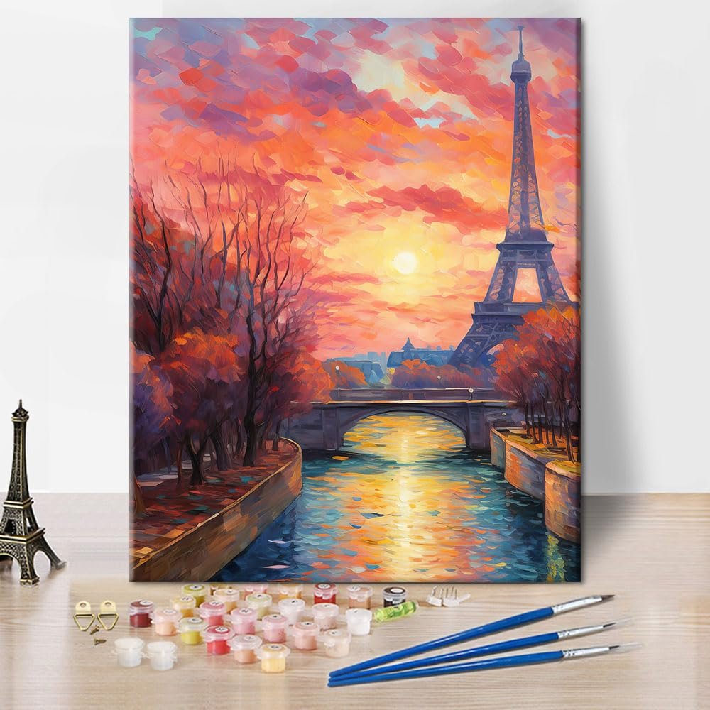 Paint by Numbers for Adults - Eiffel Tower Landscape