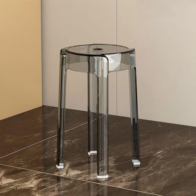Qhome Clear Acrylic Stackable Counter-Height Bar Stool, Backless, 30 x 46 cm (12 x 18 in)