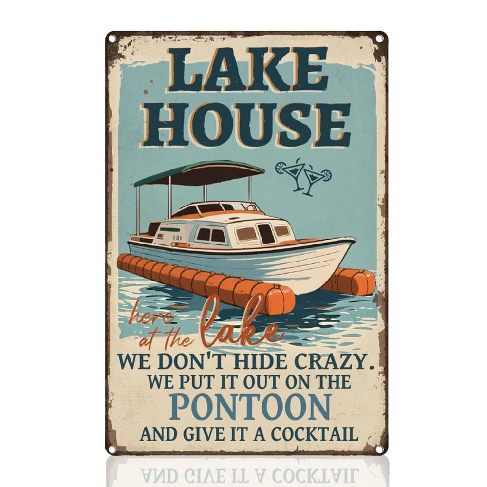 Doodlearm Lake House Metal Sign
