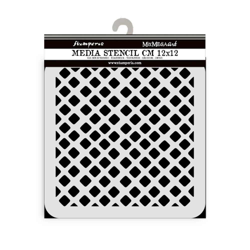 Stamperia - Thick Stencils for Scrapbooking and Crafts (Candy Christmas, Waffle Pattern)