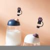 Cute Silicone Straw with Cat Paw Lid view 3