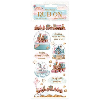 Stamperia - Rub-on Transfers for Scrapbooking and Crafts (Candy Christmas, Snowglobes)