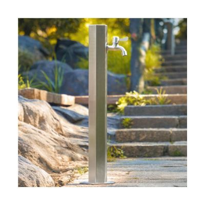 HBOOMOEM Stainless Steel 304 Freestanding Garden Water Column with Faucet, 86 x 10.5 cm, Side Water Inlet A