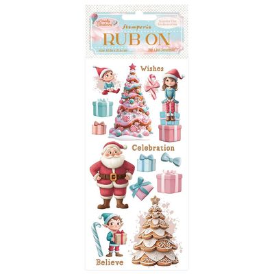 Stamperia - Rub-on for Scrapbooking and Crafts (Candy Christmas, Santa Claus)