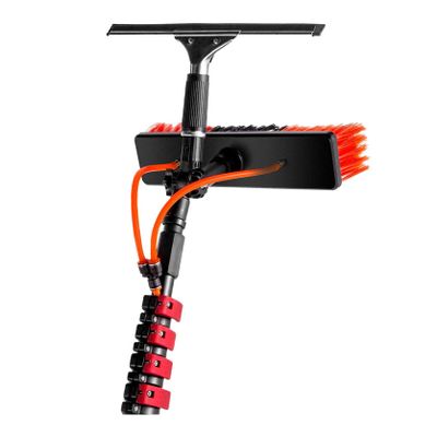 Professional 3-in-1 Telescopic Window Cleaning Brush with Water Feed