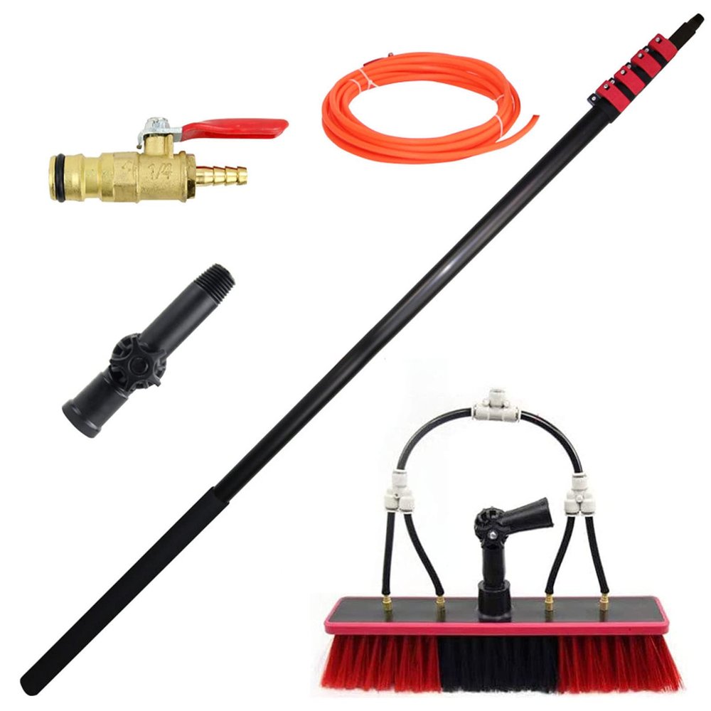 Water-Fed Window Cleaning Set with 3.612 m Telescopic Pole