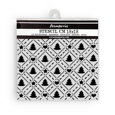Stamperia - Thick Stencils for Crafts (Candy Christmas, Tree Pattern)