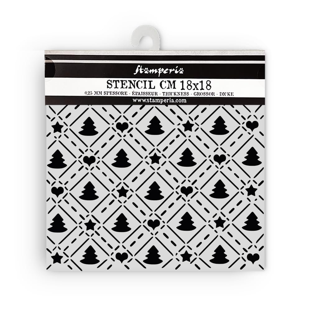 Stamperia - Thick Stencils for Crafts (Candy Christmas, Tree Pattern)