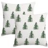 MIAIKOE Christmas Pillow Covers 24 x 24 in, Set of 2, Green Christmas Tree Decorative Covers view 1