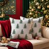 MIAIKOE Christmas Pillow Covers 24 x 24 in, Set of 2, Green Christmas Tree Decorative Covers view 2