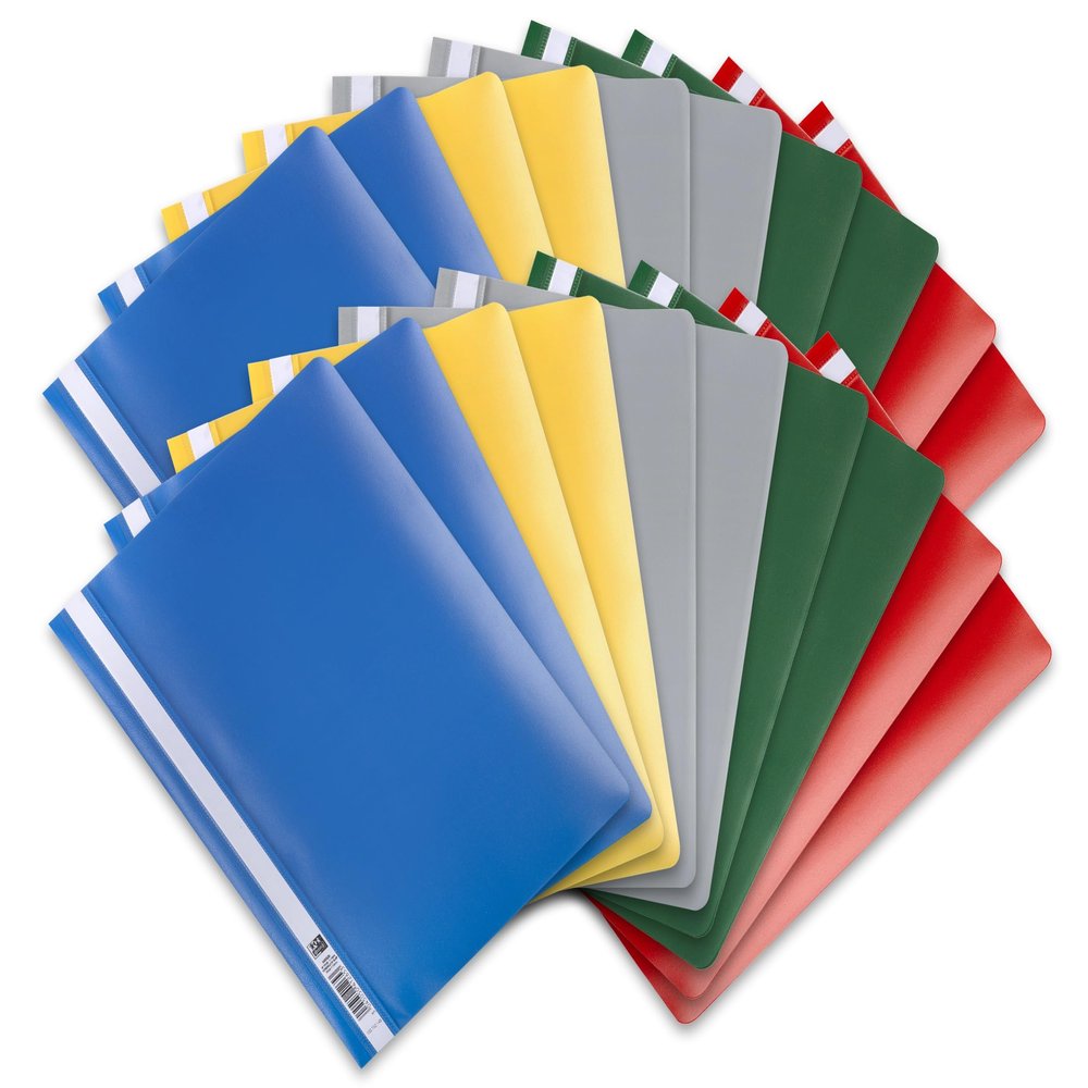 Oxford A4 PP Report Files, Approx. 160 Sheets (Classic, 5 Colors | 10 Files, 2 Packs)