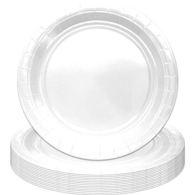 MOMAHUA 16-Piece White Paper Plate Set for 16 Guests