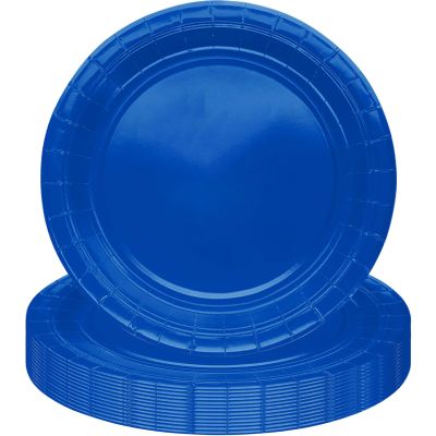 MOMAHUA 16-Piece Blue Paper Plate Set for 16 Guests