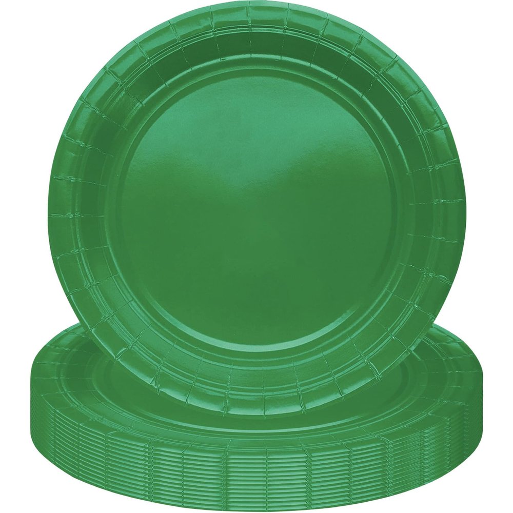 MOMAHUA 16-Piece Green Paper Plate Set for 16 Guests