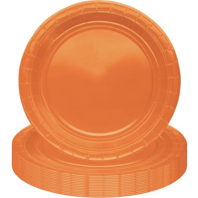 MOMAHUA 16-Piece Orange Paper Plate Set