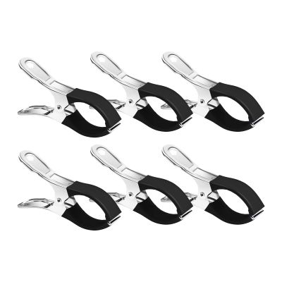 6 Stainless Steel Towel Clips for Beach Chairs