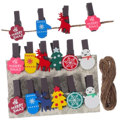 Milisten Adorable Small Wooden Clips Set with Cute Designs