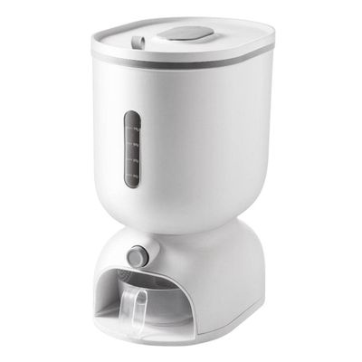 MERIGLARE Rice and Grain Storage Container, Measurable Rice Dispenser, Gray