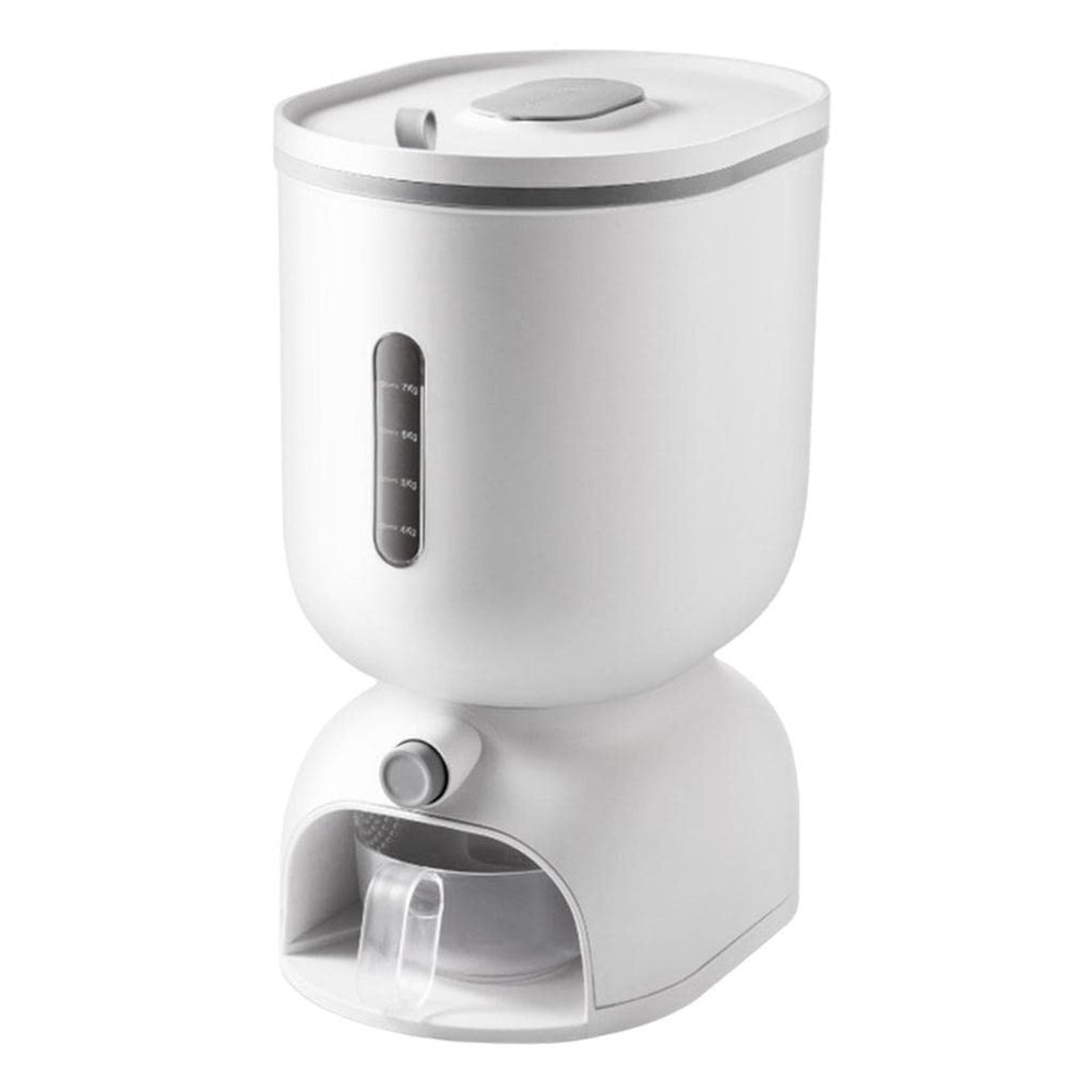 MERIGLARE Rice and Grain Storage Container, Measurable Rice Dispenser, Gray