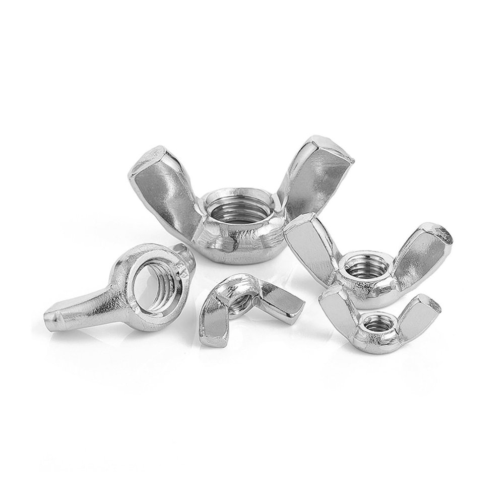 OZDTLP 10-Piece/Lot Wing Nuts M3 M4 M5 M6 M8 M10 M12, Stainless Steel/Galvanized, Hand-Tightening, DIN315 (Stainless, M5)