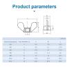 OZDTLP 10-Piece/Lot Wing Nuts M3 M4 M5 M6 M8 M10 M12, Stainless Steel/Galvanized, Hand-Tightening, DIN315 (Stainless, M5) view 2