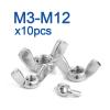OZDTLP 10-Piece/Lot Wing Nuts M3 M4 M5 M6 M8 M10 M12, Stainless Steel/Galvanized, Hand-Tightening, DIN315 (Stainless, M5) view 3