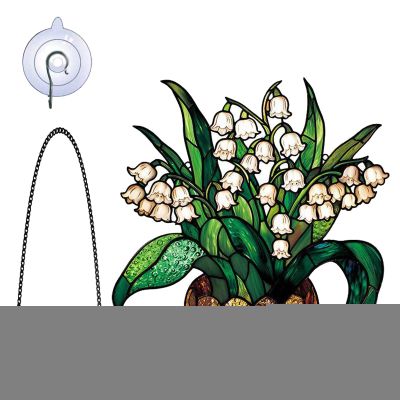 Lily of the Valley Window Decor, Artificial Flower Pot