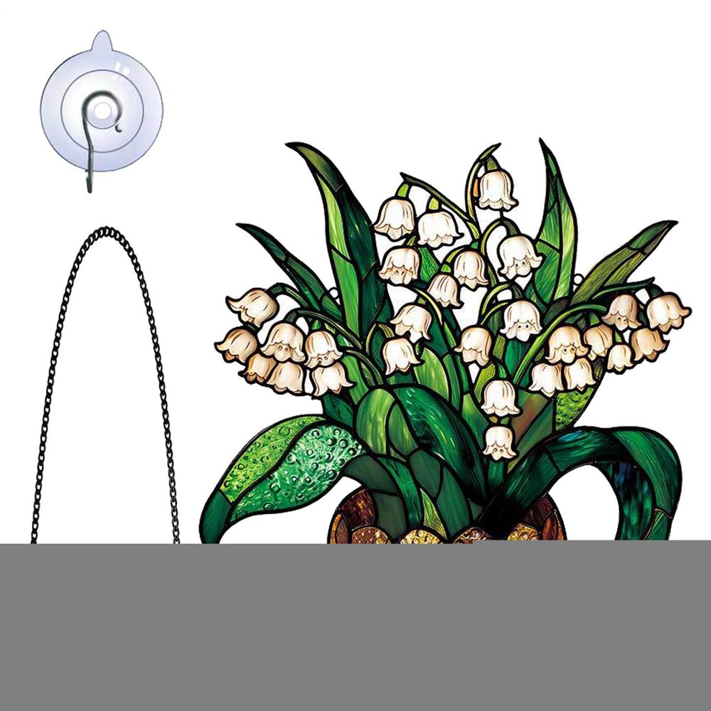 Lily of the Valley Window Decor, Artificial Flower Pot