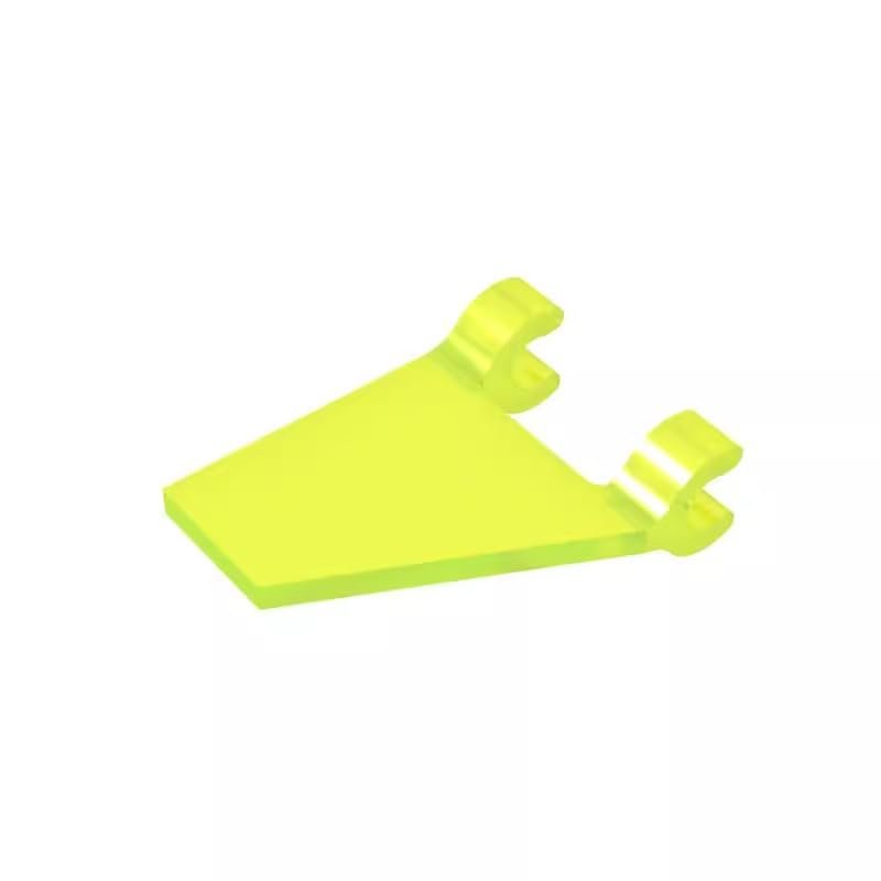 GDS-895 Flag, 2x2 Trapezoid with 2 Clips, 50 Pieces, Trans Neon Green 49