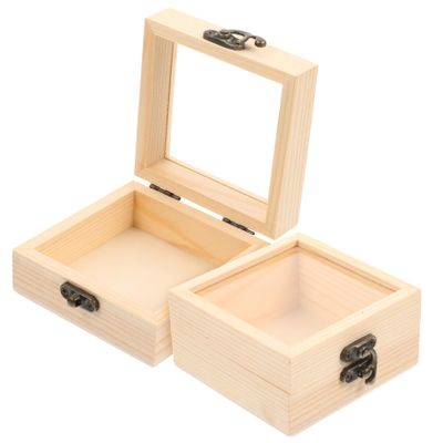 EPIGEIST 2-Piece Wooden Box Set with Glass Lids