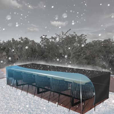 HNBFKD Large Outdoor Furniture Cover 240 x 120 x 75 cm, 420D Oxford, Black